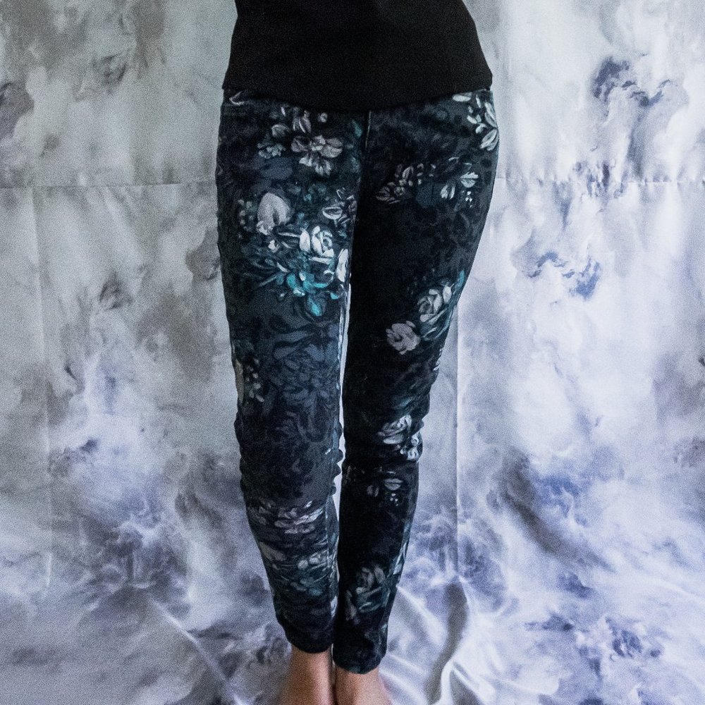 Floral teal pants